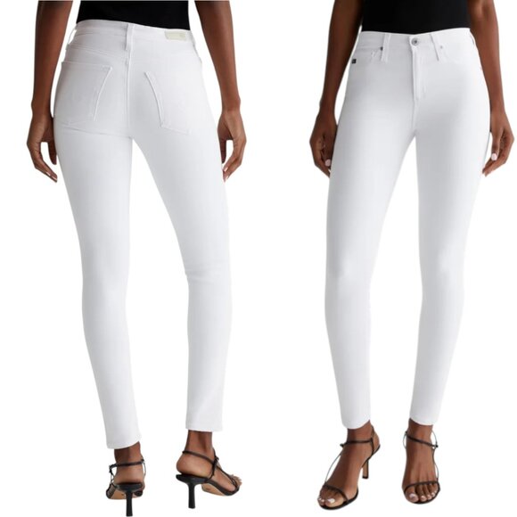 Ag Adriano Goldschmied Denim - AG The Skinny Ankle Jeans Raw Hem White 27